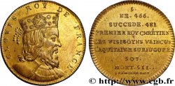 SÉRIE MÉTALLIQUE DES ROIS DE FRANCE Règne de CLOVIS - 5 - frappe Louis XVIII en laiton n.d.