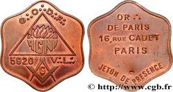 FRANC - MAÇONNERIE ORIENT DE PARIS, AGNI 1920