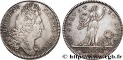 PARIS STOCK EXCHANGE - BROKERS LOUIS XIV, refrappe CORNE ARGENT 1711