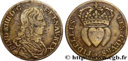 LOUIS XIV LE GRAND ou LE ROI SOLEIL Jeton Cu 24, les coeurs fidèles n.d.