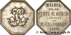 ORLÉANAIS - Noblesse et villes Jeton octogonal cuivre argenté 33, mairie de la Ferté St-Aubin SPL