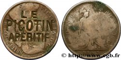 ADVERTISING AND ADVERTISING TOKENS AND JETONS LE PICOTIN APÉRITIF sur ONE Penny Victoria “Bun Head” / Britannia 1863