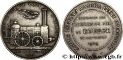 TRANSPORTS (TRAINS, BUS, TRAMWAYS, BATEAUX...) Médaille des Chemins de Fer de l’Ouest en bronze argenté 1909