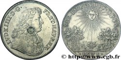 LOUIS XIV LE GRAND ou LE ROI SOLEIL Refrappe XIXe soudée au droit 1671