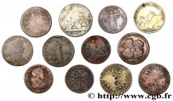 LOTS Lot de douze jetons, métaux et état divers