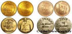 LOTTE Lot de quatre jetons, métaux et état divers, USA, format dollar