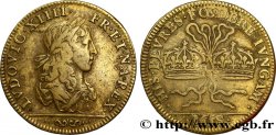 LOUIS XIV LE GRAND ou LE ROI SOLEIL Jeton Cu 27 1658
