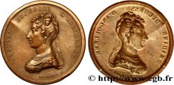 LUIGI XVIII Duchesse d’Angoulême, épreuve de coin de droit sur feuille de cuivre n.d.