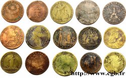 LOTS Lot de quinze jetons royaux états et métaux divers