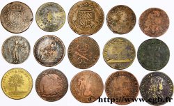 LOTS Lot de quinze jetons royaux états et métaux divers