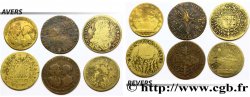 LOTS Lot de six jetons royaux états et métaux divers