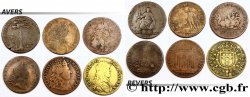 LOTTE Lot de six jetons royaux, métaux et état divers