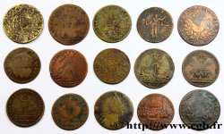 LOTS Lot de quinze jetons royaux, métaux et état divers