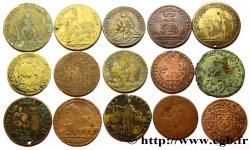 LOTS Lot de quinze jetons royaux états et métaux divers