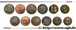 LOTTE Lot de six jetons royaux états et métaux divers