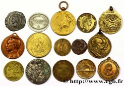 LOTS Lot de quinze jetons XIXe et XXe états et métaux divers