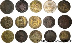 LOTTE Lot de quinze jetons royaux états et métaux divers