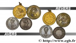 LOTTE Lot de quatre jetons anglais états et métaux divers