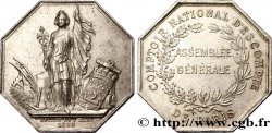 BANQUES - ÉTABLISSEMENTS DE CRÉDIT Jeton octogonal AR 34, poinçon couronne, Comptoir national d’escompte 1848
