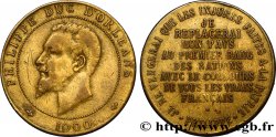 DRITTE FRANZOSISCHE REPUBLIK Médaille au module de 10 centimes pour le duc d’Orléans 1900