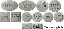 CASINOS ET JEUX Lot de 6 jetons libanais du Villa Hôtel Aouiss ou Villa Oueiss 1920-1940