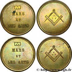 FRANC - MAÇONNERIE MARS ET LES ARTS - LOT DE DEUX JETONS TTB+