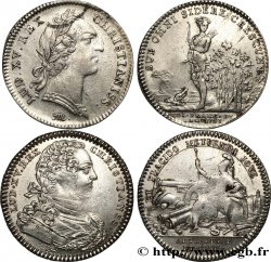 CANADA - LOUIS XV Lot de 2 jetons Colonie française de l’Amérique et Artillerie et Génie TTB