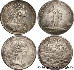 CHAMBRE AUX DENIERS Louis XV - Lot de deux jetons 1736 & 1746