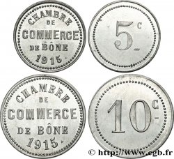 ARGELIA Lot de 5 et 10 Centimes Chambre de commerce de Bône 1915