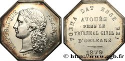 ORLÉANAIS - Noblesse et villes Jeton octogonal Ar 30, avoués au tribunal civil d’Orléans 1879