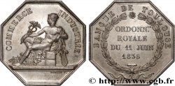 BANQUES PROVINCIALES Jeton octogonal AR 30 poinçon lampe, Banque de Toulouse 1838