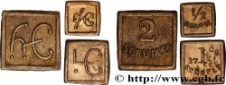 ANGLETERRE - POIDS MONÉTAIRE Lot de trois poids d’apothicaire, 1/2 scruple, 1 scruple et 2 scruples n.d.