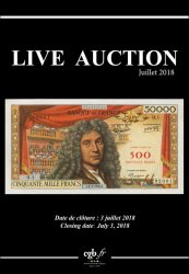 Live Auction Billets Juillet 2018 CORNU Joël, DESSAL Jean-Marc, VANDERVINCK Claire