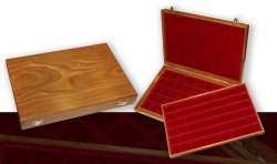 Coffret bois 2 plateaux 54 cases Alberto Zecchi