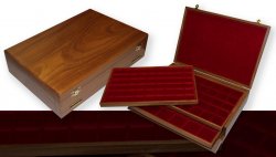 Petit Coffret-médaillier bois 4 plateaux mixtes Alberto Zecchi