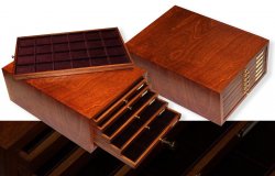 Médaillier 6 plateaux 24 cases carrées (pour monnaies diamètre max. 47mm) Alberto Zecchi