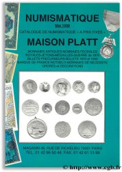 Vente Mai 1999 - Catalogue de numismatique   A prix fixes  - Maison Platt Collectif
