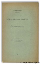 L inscription de Voltino et ses interprétations ROBERT P.-C