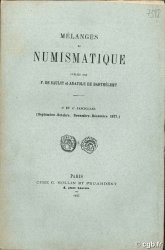 Mélanges de numismatique 5ème et 6ème fascicules BARTHELEMY A. de, SAULCY F. de