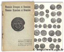 Monnaies grecques et romaines, monnaies byzantines et orientales SCHULMAN J.