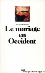 Le Mariage en Occident GAUDEMET Jean