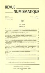 Revue numismatique 1999, 154ème volume DUMAS F., MORRISSON C., AMANDRY M., PICARD O.
