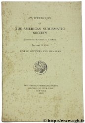 Proceendings of the american numismatic society eighty-second annual meeting