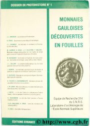 Monnaies Gauloises - Découvertes en fouilles - Dossier de protohistoire n°1 BRUNAUX J.-L., GRUEL K.
