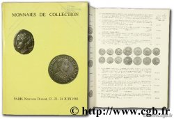Monnaie de collection, vente aux enchères publiques, 22-23-24 juin 1983 BARTHOLD R., BAUDEY J.-C., PESCE M., POINSIGNON A. 