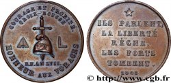 DEUXIÈME RÉPUBLIQUE Médaille, Société ouvrière Les Voraces