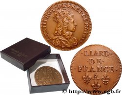 LOUIS XIV LE GRAND OU LE ROI SOLEIL Médaille, Reproduction de l’essai d’argent du Liard de cuivre, 2e type, n°249