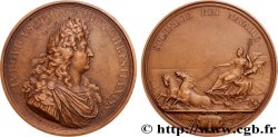 LOUIS XIV THE SUN KING Médaille, La marine florissante, refrappe