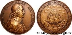 LOUIS XIV THE SUN KING Médaille, Cardinal Mazarin, Efforts vains et murmures, refrappe