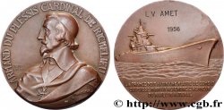 IV REPUBLIC Médaille, Le cuirassé Richelieu, L. V. Amet